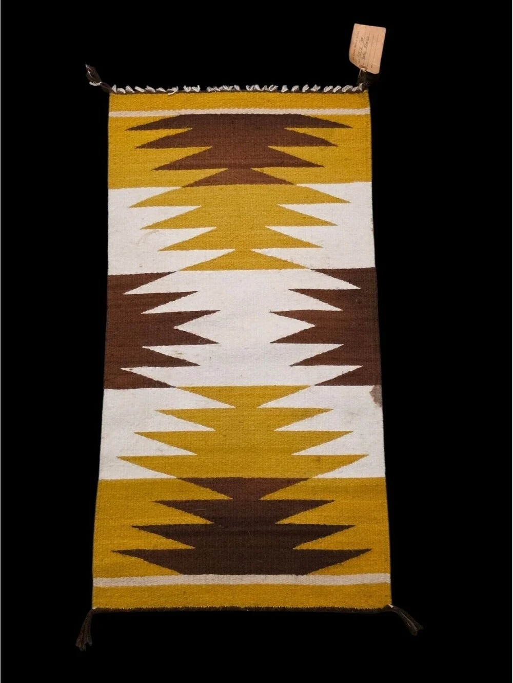 Gilbert Ortega's Vintage Navajo Rug Saddle Blanket Wool 31x16 Handmade W/ Tag